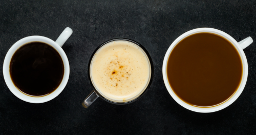 foto verschillende tassen koffie