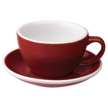 Loveramics egg café latte tas en ondertas (300ml) Rood