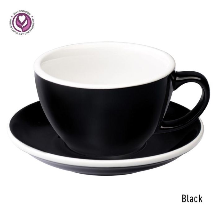 Loveramics egg café latte tas en ondertas (300ml) black
